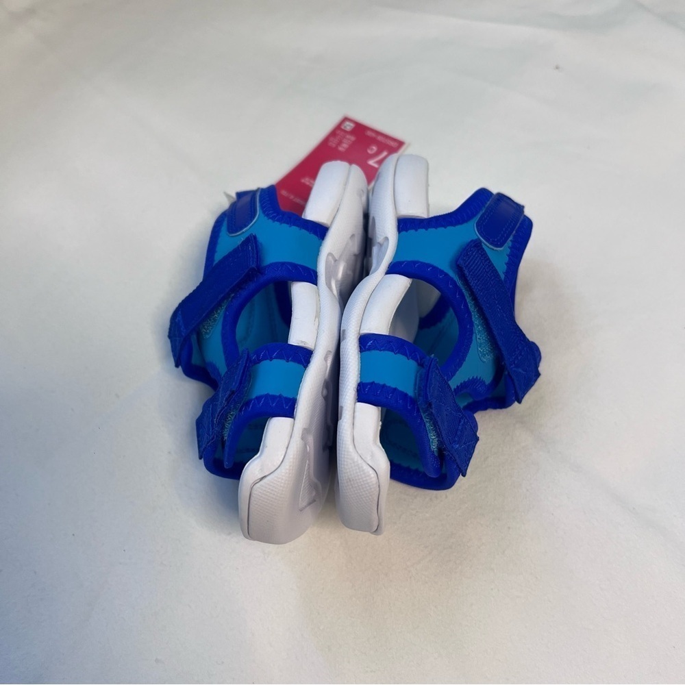 Nike Sunray Adjust 6 Toddler Kids Sandals Blue & White - Picture 5 of 8